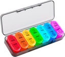 Betife AM Pill Organizer 7 dag, ukentlig Pill Organizer 2 ganger om dagen, Daily Pill Box AM PM, bærbar reisemedisin tilfelle, dag og natt piller container for medisinering, vitamin eller kosttilskudd (svart)
