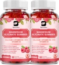 (2 Pakke) 600 Mg Magnesium Glycinate Gummies, Magnesium Supplement Complex Magnesium Malat, Magnesium Citrat & Kalium, støtter natt & felles, Energiforsterkning, Vegan & 0-sugar, Raspberry 120 Antall