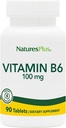 Natures Plus Vitamin B6 100 mg - Vegetarisk, Glutenfri - 90 tabletter, 90 serveringer