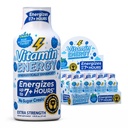 Vitamin energi immun + ekstra styrke energi Shot Blå bringebær 12 Pack, 260 mg naturlig kaffe, B-vitaminer, Citicolin, Grønn te, immunitet og fokus støtte, null sukker, Glutenfri 1,93 fl oz