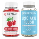 PUREFINITY Uric Acid Flush & rense kapsler + Tart Cherry Gummies