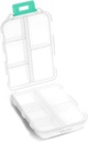 Pill Case - Bærbare kosttilskudd Tablet Container Box med 10 sammenligninger - medisin Capsule Vitamin Foldbar Organizer Dispenser Holder Oppbevaring for reisetur Pocket Purse - Clear White