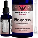 WellnessOne Ionic Fosforus kosttilskudd - Fosfor flytende fra Ortho Fosforsyre for tann, Bone Helse, & Energi støtte - Ikke-GMO, Vegan, Glutenfri - 1,67 fl oz