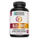 Zhou N.O. Pro - Premium Nitric Oxid Supplement for menn og kvinner, hjerte, muskel og blod støtte med beet Root & L Arginine, naturlig nitric Oxid Booster - 120 Veggie kapsler