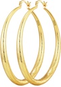 OOOPEL 925 Sterling Silver Hoop for kvinner Gull Hoop øredobber Hypoallergenic Diamond-Cut Ripples Designet - Ikke Tarnish Store Hoop øredobber(30/40/50/60/70mm)