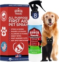 Sårhealing Aid & Itch Relief Spray for hunder, katter, hester, trygt for alle dyr - alle naturlige - Rashes, Bites, Burns & Hot Spot behandling - Hud Irritation & Allergies Solution (8oz)