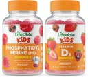 Livbare Fosfatidyserin (PS) Kids + vitamin D Kids, Gummies Bundle - Great Tasting, vitamin Supplement, Glutenfri, GMO Gratis, Chewable Gummy