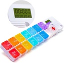 7 dagers medisinpilleorganisator, 4 påminnelser alarmer, høy lyd, 14 store sammenligninger, stor skjerm, moistur-proof, reise ukentlig/daglig pille boks/organisator/sak/beholder/dispenser, AM/PM 2 ganger om dagen