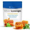 Sølv Lozenger med økologiske Manuka Honning og vitamin C - All-Naturlig Nano Silver 45-50mcg 60 PPM Colloidal Silver Mineral dråper for å støtte immunsystem, Soothe, kul Cough & Throat, 24-Lozenges