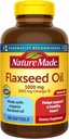 Flaksfrø Olje 1000 mg Softgels, 180 greve for hjerte helse