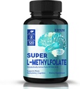 L Metylfolat 15 mg, Profesjonell styrke Metylfolat Supplement Støtte Mood, Nerve, Metylering, Optimert L-metylfolat Kapsler, Ikke-GMO, Glutenfri, 5-MTHF, 120 Kapsler