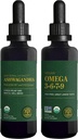 Global Healing Center Ashwagandha & Omega 3 6 7 9 Kit - Hjelper med nervekraft, hjernehelse, hjertehelse og øyehelse