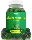Daglige Super Greens Gummier til å øke energien med Moringa, Spirulina, Klorella, Veggies og mer | Inkluderer 8 blandinger | for kvinner og menn | Vegansk, ikke-GMO Supplement | 60 greve