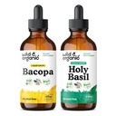 Wild & Organic Bacopa Tinktur 4 fl oz & Holy Basil Tinktur 4 fl oz