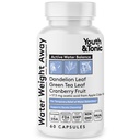 Ungdom & Tonic naturlig vannvekt borte - Herbal diuretiske piller for å blomstre, vanntetthet og heving støtte for kvinner og menn - 60 Caps med Dandelion, Kalium, grønn te og Apple Cider Vinegar