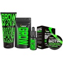 Beard vekst Kit w / 2X Biotin Beard Balm for menn & Mustache Wax + GROW 11-i-1 Mens Shampoo & Conditioner (Hair Growth Shampoo for menn m / Biotin) + GROW Facial hårvekstolje (Made i Amerika)