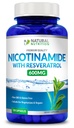 Generisk Naturlig Vitamin Nikotinamid med Resveratrol 600mg (Vitamin B-3) 120 Veggie kapsler Glutenfri & Ikke-GMO