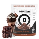 Devotion Ernæring Protein Powder Brownie Batter - 20g Whey Isolate & Casein Protein blanding - Ingen tilsatt sukker, lav carb, glutenfri, keto-vennlig, 1g MCT, Kosher - 2lb Pouch