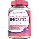 Legens oppskrifter Inositol Supplement, Myo-Inositol & D-Chiro Inositol Kapsler 2050mg per servering, Ideell 40:1 blanding, Hormonbalanse for kvinner, Ovarian funksjon og fruktbarhet støtte, 120 Vegan Caps
