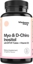 Myo-Inositol & D-Chiro Inositol kapsler med MTHF, Folat, vitamin D® støtte for ovarian funksjon, hormonbalanse, og Homocysteine nivåer | Fertilitet kosttilskudd for kvinner ® 40:1 forholdet