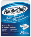 Kaopektate Multi-Symptom Anti-Diarreal & Upset Mage Avhengig, 28 Caplets, hvit