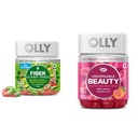 OLLY Fiber Gummy Ringer, 5g Prebiotiske Fiber, FOS (Fruckto-oligosaccharides), Digestiv støtte og uendelig skjønnhet Gummy, for hår, hud, negler, Biotin, vitamin C, Keratin, Chewable Supplement