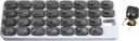 Månedlig Med Arrangør med 31 daglige flyttbare piller for hjem, arbeid, reise, nummererte piller for kosttilskudd og vitaminer (Grey)
