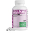 Bronson Ultra Biotin 10.000 Mcg hår hud og negler Supplement, ikke-GMO, 120 vegetariske kapsler