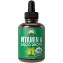 USDA organisk vitamin A flytende dråper Supplement. Vegansk høy biotilgjengelighet for øye, hud og bein helse. for voksne, menn, kvinner, barn. Organisk VIT En olje Retinyl Palmitat. Glutenfri, Null Sukker