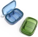 2 pakke 3 sammenlikning liten pille boks, moisture bevis saken, reiseorganisator for Pocket Purse, Daily Bærbar medisin vitamin container, fiskeolje og kosttilskudd lagring