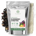 Elanen Naturals Organic Elderberry Syrup Kit, utgjør opp til 24 oz, inneholder naturlig bomull Brew Bag, USDA sertifisert organisk tørket eldrebær og immun støtte urter, bulksett, 4 oz. (113g)