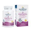 Nordic Naturals Postnatal Omega-3, Lemon - 60 Soft Gels - 1120 Total Omega-3 + 1000 IU Vitamin D3 - Formulert for nye mødre; Støtter optimal velvære, Positiv Mood, Sunn Metabolisme - 30 Services