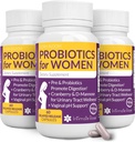 Probiotika for kvinner- 3 Pack(180 Kapsler) - Ultimate Flora Bloom Probiotic Supplement for kvinner - Sunn Vaginal Odor Probiotic - Formula for pH-balanse, UTI, BV & GBS Relief