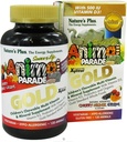 NaturesPlus Animal Parade Gull Barnas Multivitamin - Assortert Cherry, Orange & Grape Flavors - 120 Animal-Shaped Chewable Tabletter, Pakke med 2 - Vegansk, Glutenfri - 120 Total Services