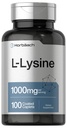 Horbäach L-Lysine 1000mg | 100 belagte kapeller | Gratis skjema kosttilskudd | Essential Aminosyre | Vegetarisk, ikke-GMO, og glutenfri formel