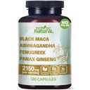 Hvorfor ikke naturlig 4-i-1 organisk svart Maca Root, Ashwagandha, Fenugreek, Panax Ginseng kapsler, Supplement for menn og kvinner