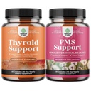 Bundle of Herbal Thyroid Support Complex og Herbal PMS Støtte Supplement for kvinner - Mood Enhancer Energi Supplement for Thyroid Helse - Feminine Balance Complex med PMS Vitaminer for kvinner