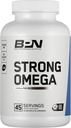 BARE PERFORMANCE NUTRITION, BPN Sterk Omega Fish Oil Mykt Gel, 1290mg Fish Oil per kapsel, Wild Caught fisk, Sustainly Sourced, IFOS sertifisert