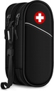 SITHON double-Layer Epipen bærende sak, reisemedisinering Organizer Bag Emergency Medical Pouch Holds 2 EpiPens, Astma Inhaler, Anti-Histamine, Auvi-Q, Allergi medisin Essentials (svart)