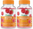 Livbar Biotin + Magnesium, Gummies Bundle - Great Tasting, Vitamin Supplement, Glutenfri, GMO Gratis, Chewable