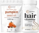 Mikroingredienser Pumpkin Seed Oil med så Palmetto 3000 mg Softgels & hår vitaminer Complex Capsules ® 2 Pack Bundle ® Cold Pressed Jomfruolje ® 14-i-1 Hårvekst støtte med kollagen & Biotin