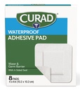 CURAD hvit vanntett klesmerker, 4" x 4", Avansert sårpleie, 1 boks, 8 teller