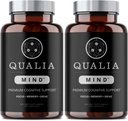Qualia Mind Nootropics 105 ct 2-Pack | Topp hjerne Supplement for minne, fokus, mental energi og konsentrasjon med Ginkgo biloba, Alpha GPC, Bacopa monnieri, DHA og mer, (6 ukers forsyning)