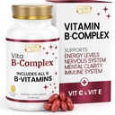 SIGNIFY NATURE VitaBComplex med vitamin C og E, B komplekse vitaminer for kvinner og menn, BComplex kosttilskudd, VIT B1, B2, B3, B5, B6, B8, B9, B12, Super B Softgels - 60 CT