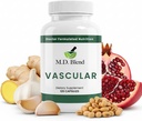 M.D. Vaskulær - Ekspertformulert kosttilskudd - Vaskulære og generelle velværemål - Korrekt flyt, tall, balanse - Kraftig hvitløk, Ginger, L-arginin, Pomegranate - 120 kapsler (Pack of 3)