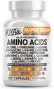 Rene Nutraceuticals Aminosyrer Supplement L-Lysin, L-Threonin, L-Leucine, Isoleucin, Valine, L-Histidin, L-Tryptophan, L-metionin, L-Arginin, L-Cysteine, L-Glutamin, L-Serin, Aspartsyre