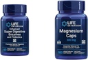 Livsforlengelse 60 Vegetariske kapsler Forbedret Super Digestive Enzymer & Probiotika og 100 Magnesium Kapsler for hjerte, Bein, Metabolisme Støtte