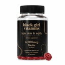 Svart Jente Vitaminer - Hår, hud og negler Gummies med Biotin (6000 mg), sink, gelatinfri, vitamin A og vitamin E - Glutenfri. Laget i USA (Passion Fruit, 60 greve) 30 dagers forsyning