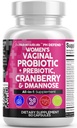 Clean Nutraceuticals Vaginal probiotika for kvinner med tranebær, D-Mannose, prebiotika, pH balanse støtte, feminin helse, urinveitrakt rensing – Kapsel Alternativ til gummier – 60 greve