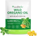 Olje av Oregano med svart frøolje,Oil av Oregano Softgels 6000mg Per Serving,2 i 1 Formulert med svart frøolje 200mg, organisk Oregano olje, Glutenfri, Dairy Free,120 Count(1 pakke)